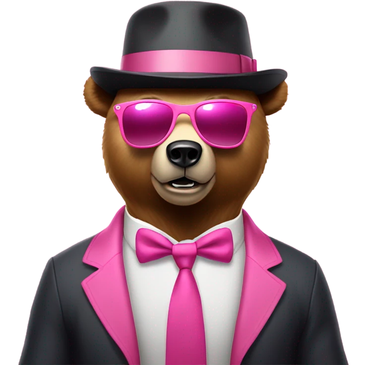Bear with pink accessories  emoji