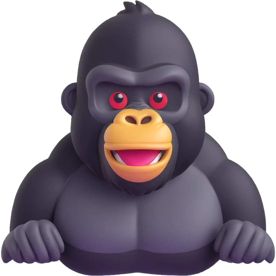 cute gorilla 3d emoji style emoji
