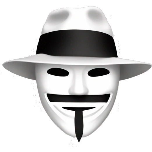 white hat hacker emoji with anonymous mask emoji
