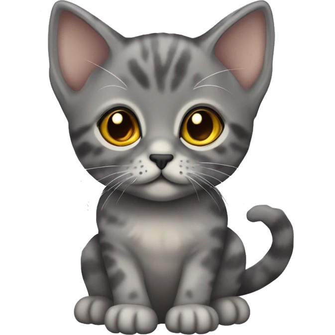 grey dilute tortoiseshell kitten with gold eyes emoji
