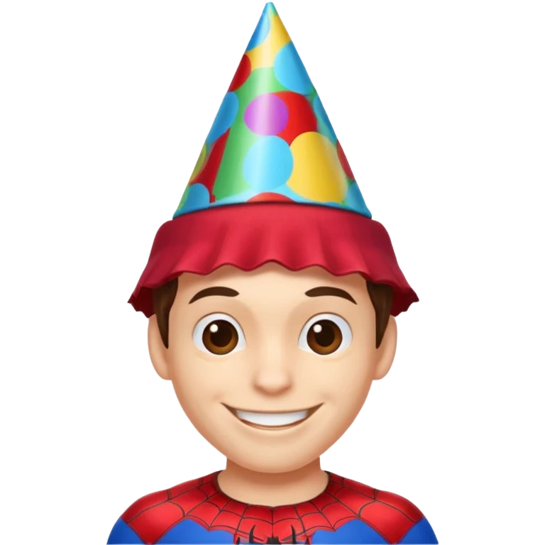 Spiderman having a birthday emoji