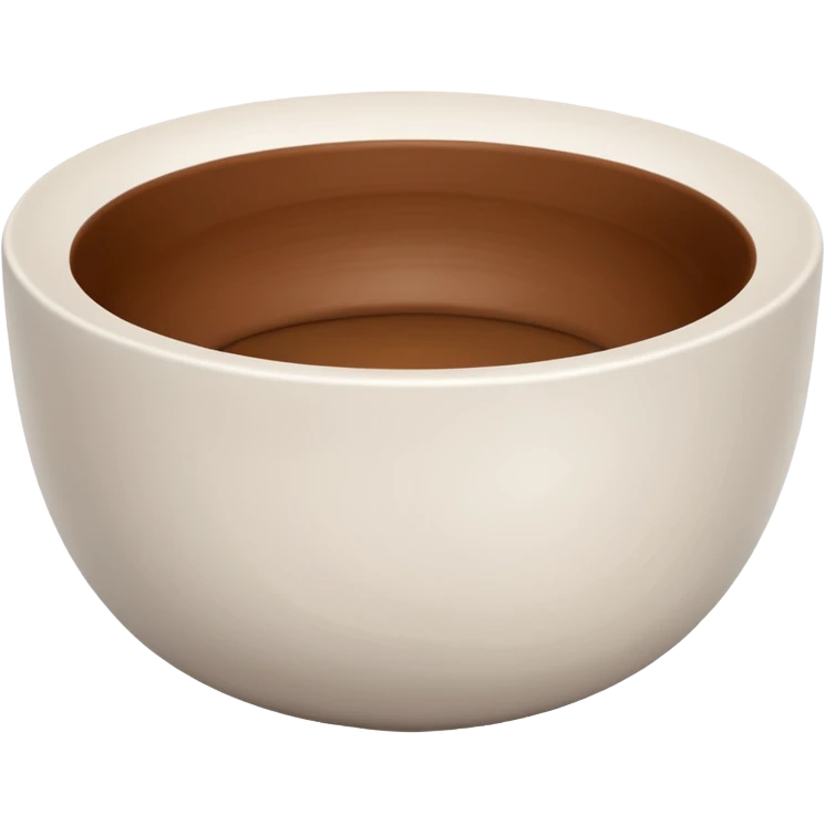 white bowl with a plain brown disk inside, no gloss or reflection emoji