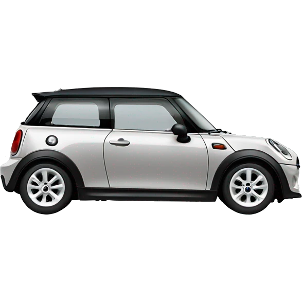 a mini cooper car in light grey emoji