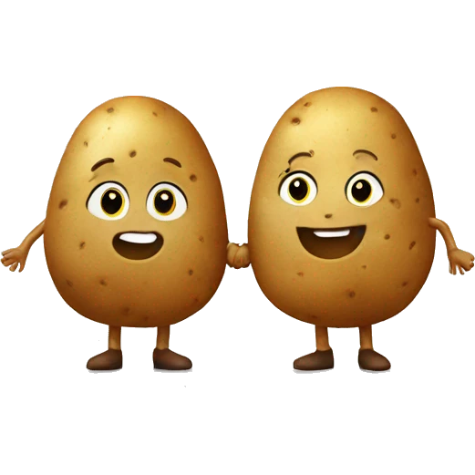 boy potato and girl potato hold hands emoji