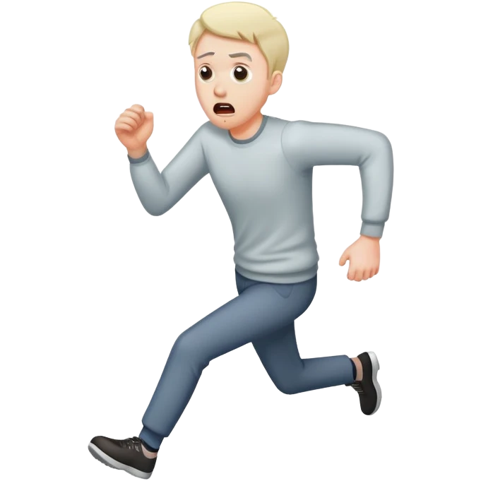 scared man running away emoji