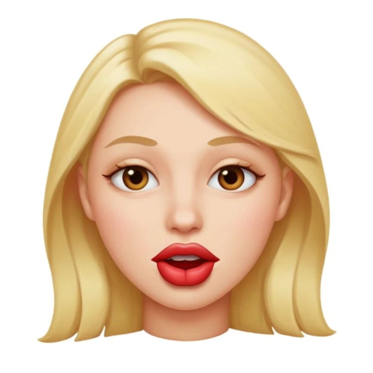 Lip biting sexy face emoji