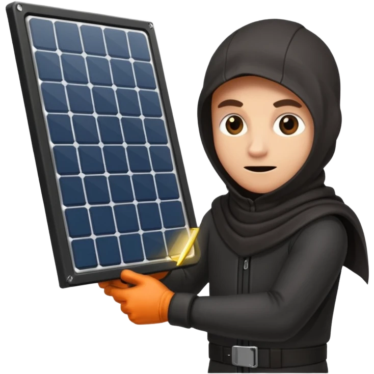 A thief is steal a solar panel emoji