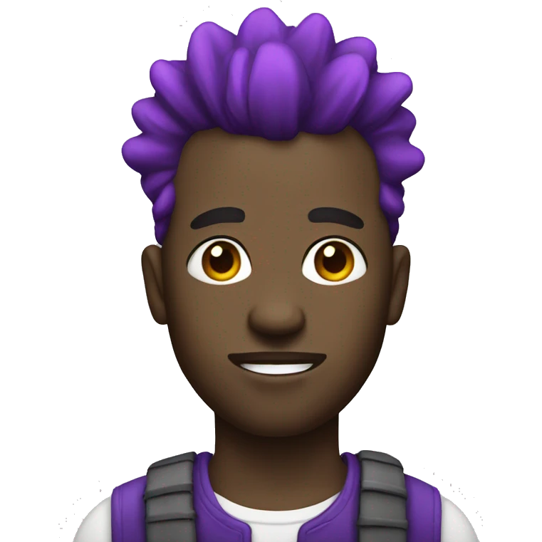 Black man with purple Mohawk  emoji