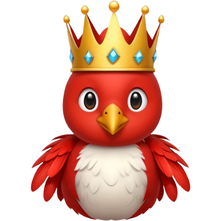 bird with crown single vibrant colour  emoji