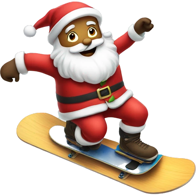 Santa Claus on a snowboard emoji