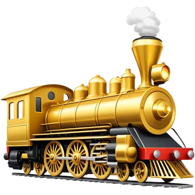 Golden locomotive emoji