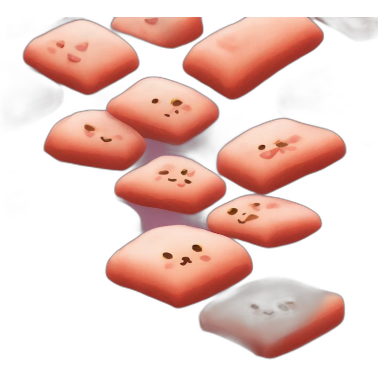red rice cake mochi cat emoji