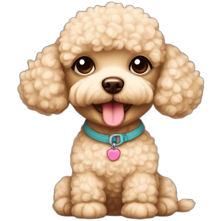 cream toy poodle with teddy bear haircut emoji