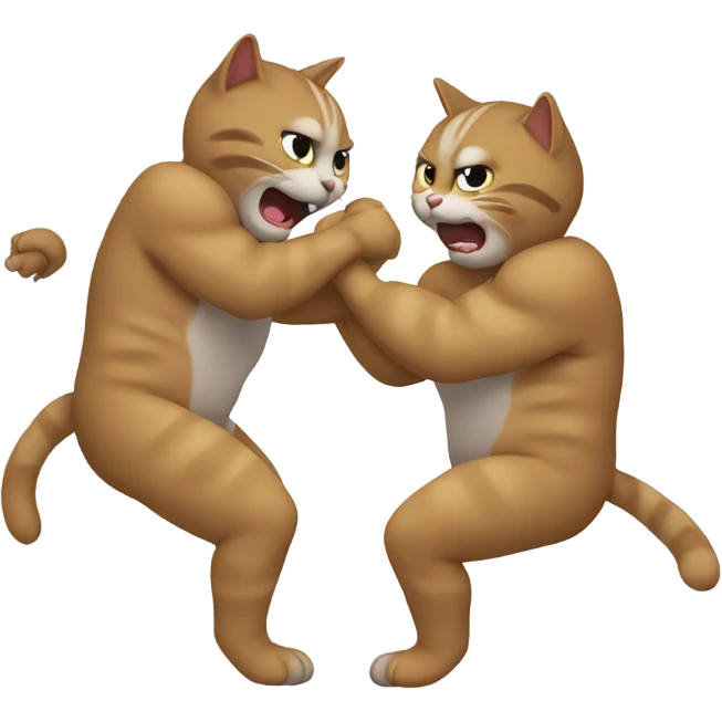 2 cats wrestling  emoji