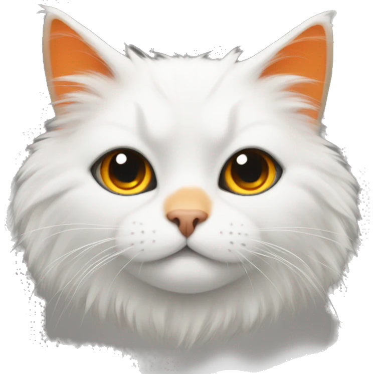 white orange and black fluffy cat emoji