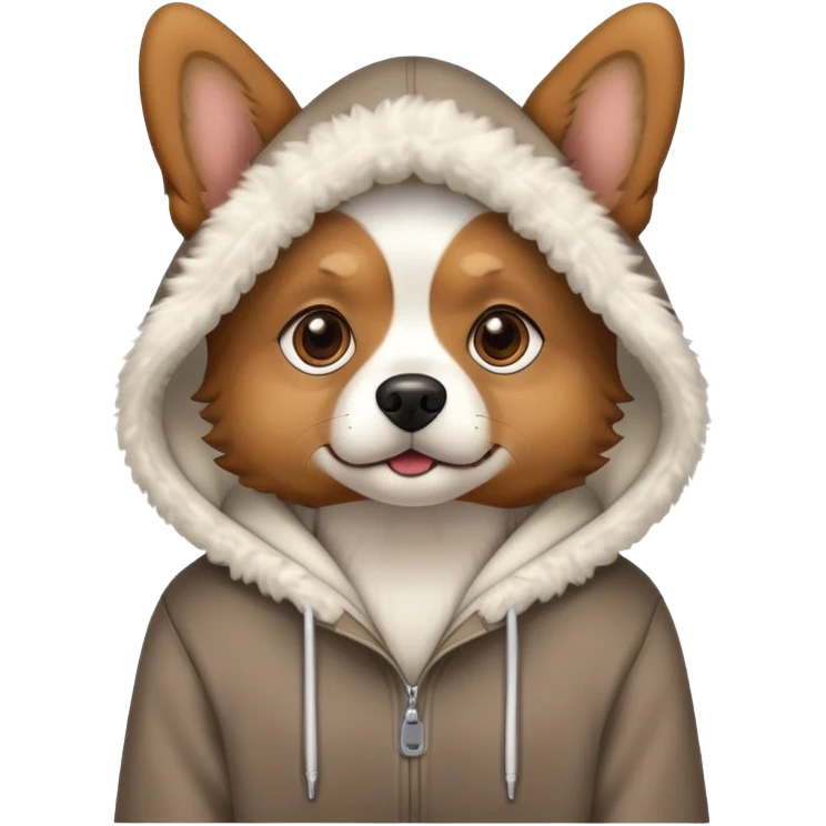 Dog wearing a hoodie emoji