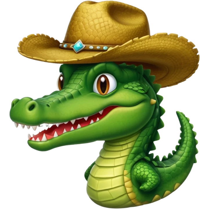 Alligator in a cowboy hat emoji