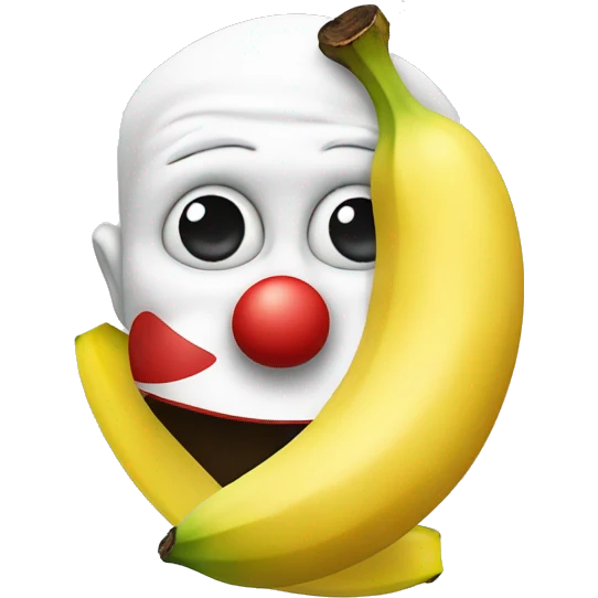 clown face pealing banana emoji