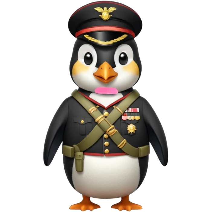 Penguin of Madagascar dressed as a soldier  emoji