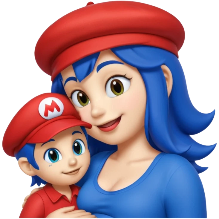 pregnant sonic kissing mario emoji