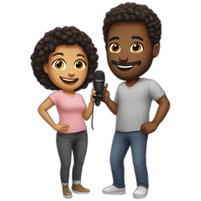 Best friends doing a podcast together emoji