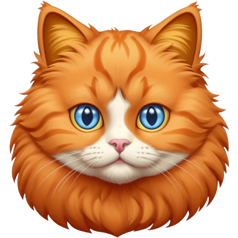 orange puffy cat with blue eyes emoji