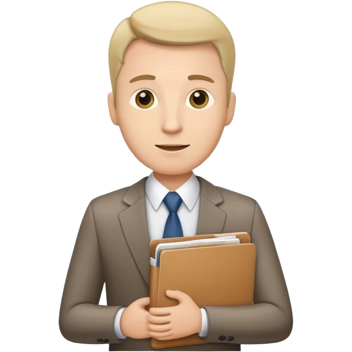 business man with file folder and documents emoji
