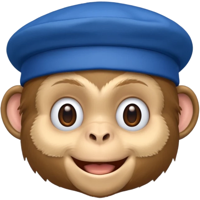Monkey wearing blue beret emoji