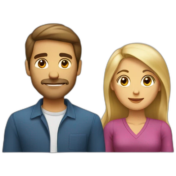 Femme brune et homme blond qui s’embrasse emoji