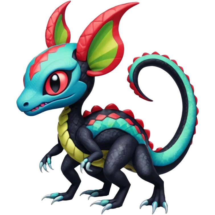 Colorful Exotic Meloetta-Salandit-Venom-Stitch-Fakémon-creature-hybrid emoji