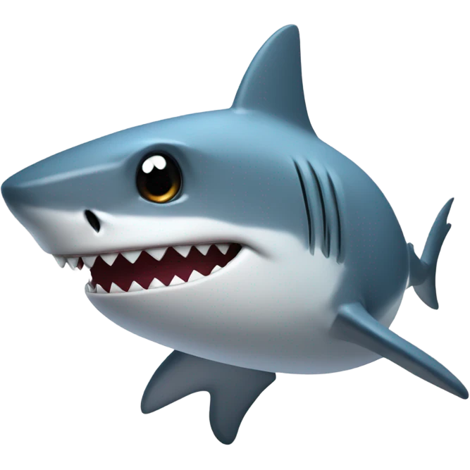 A shark wearing fingerless gloves emoji