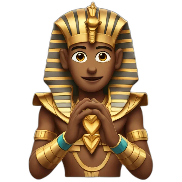 pharaoh making a heart with his hands emoji