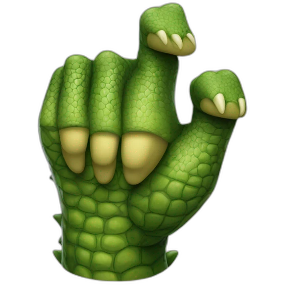 crocodile skin hand thumbs down emoji