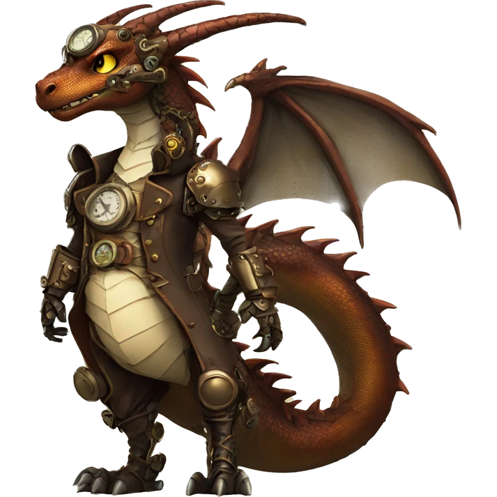 Steampunk Dragon full body emoji