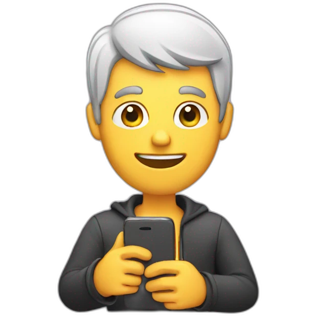 guy scrolling with phone emoji
