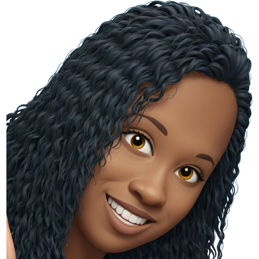 smiling girl with long hair emoji
