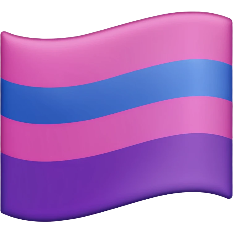 A bisexual flag with three color 🩷💜💙 like the same exact color and three colon like this 🇦🇲 but with the color of the heart emoji
