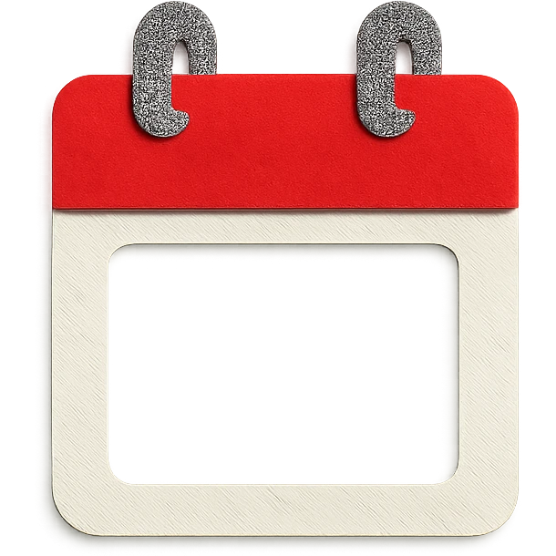 red and white calendar emoji