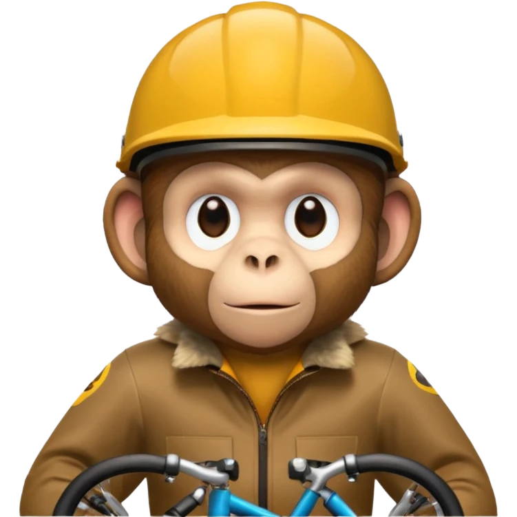 monkey with bicycle helmet emoji