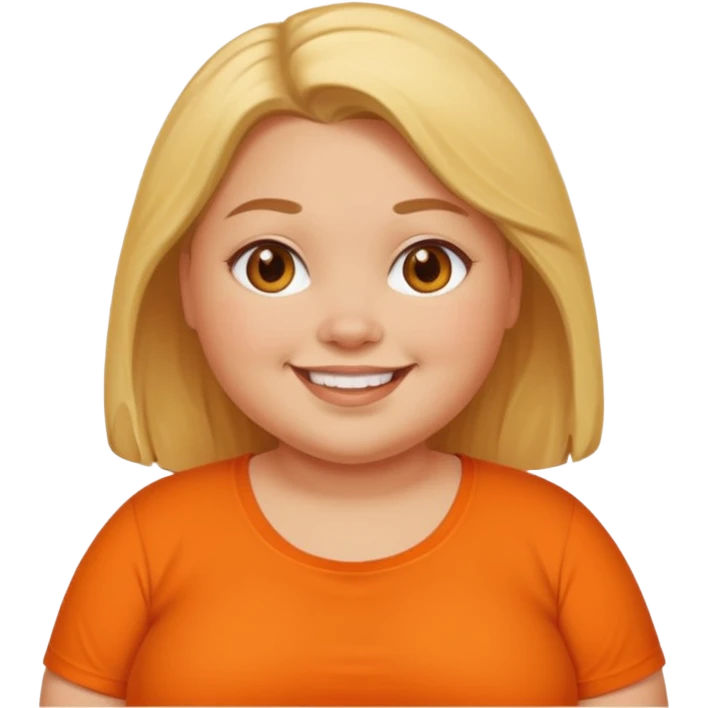 fat girl with orange shirt emoji
