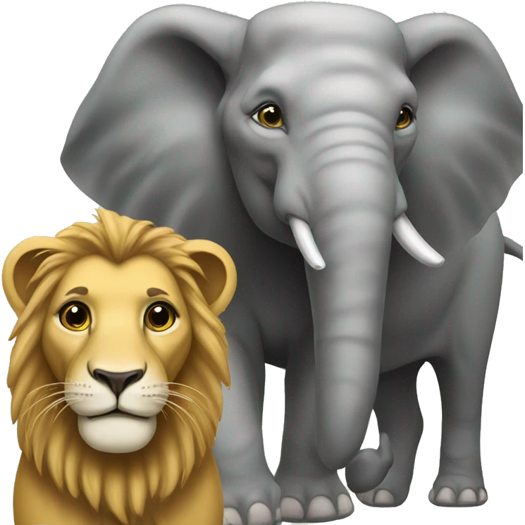 lion and elephant emoji