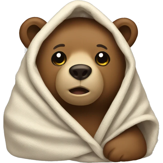 A bear wrapped in a blanket emoji