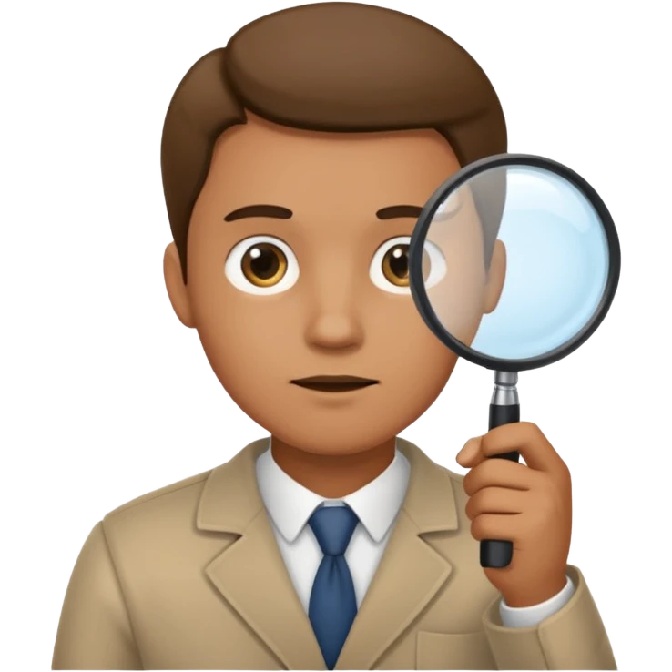 мужчина с лупой в руках emoji