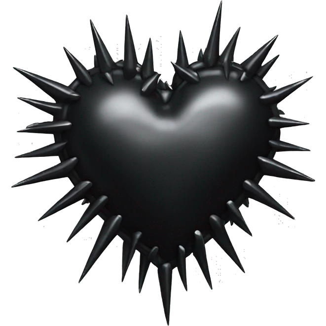 Black heart with metal spikes emoji