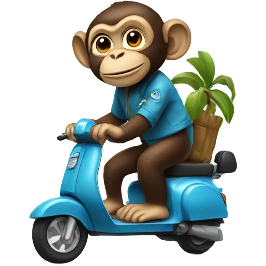 a monkey on a scooter emoji