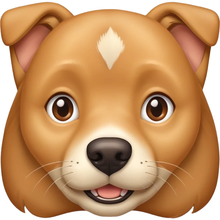 Tan dog face with underbite emoji