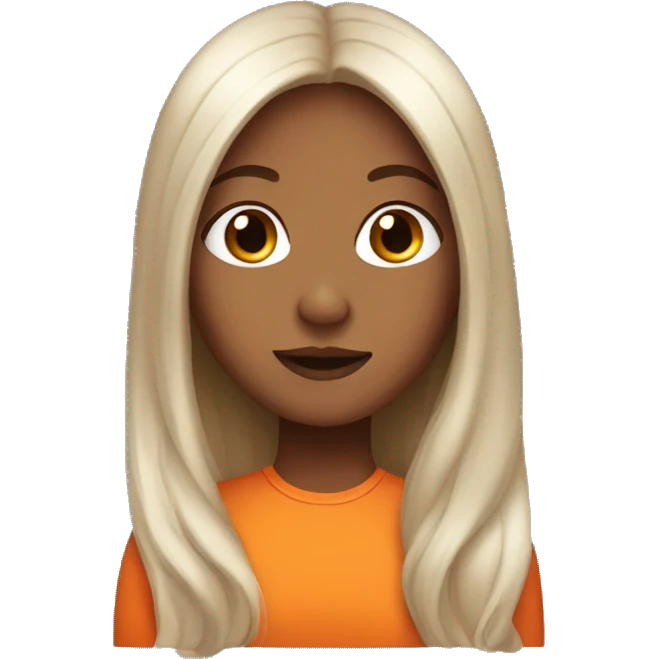 orange girl with long brown hair emoji