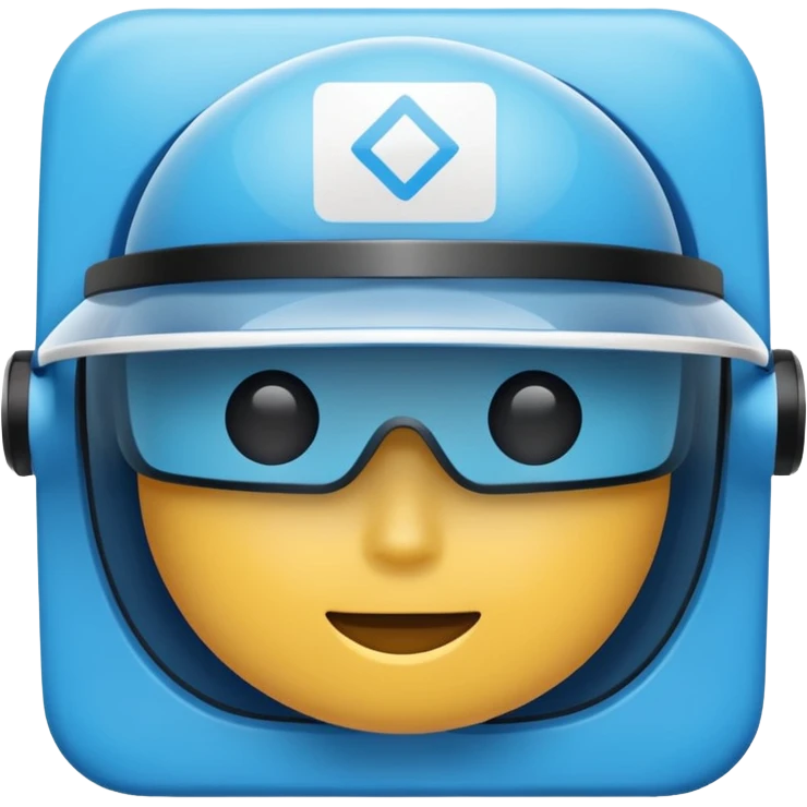 blue square, It needs to say the words "visor" emoji