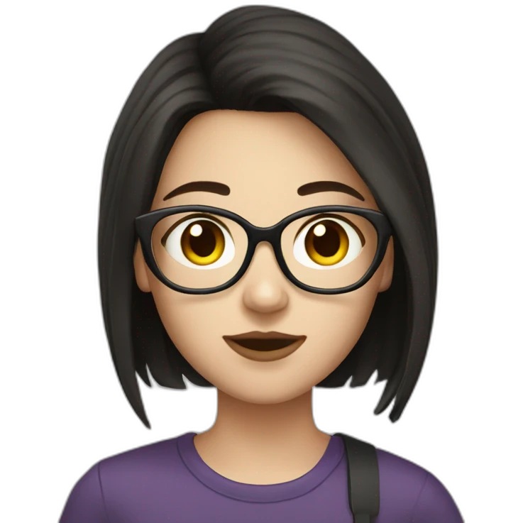 Ex girlfriend glasses dark hair white skin emoji