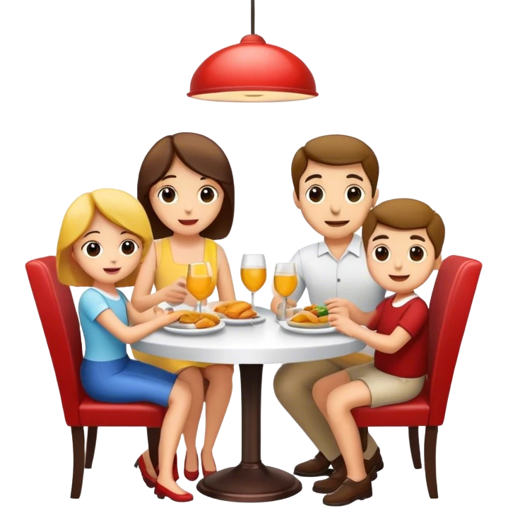family in the restaurant  emoji
